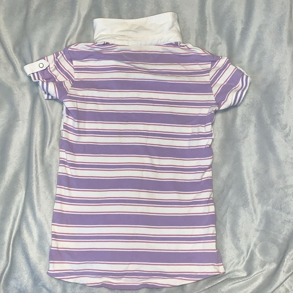 Goode Rider Striped Purple pink Polo  equestrian dressage Shirt 14 Pearl snap - Picture 5 of 5